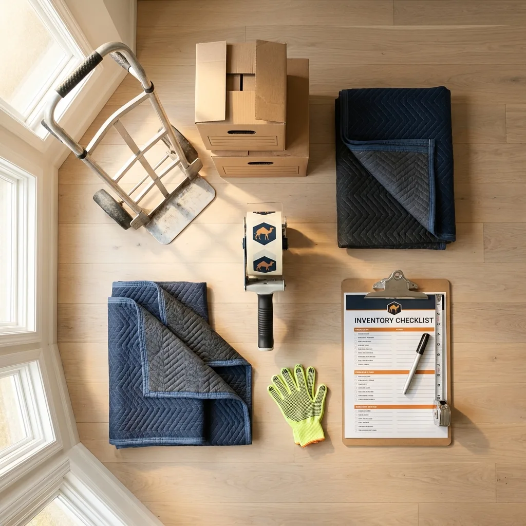 Professional moving supplies and packing materials layout for Pacific Grove residential relocations